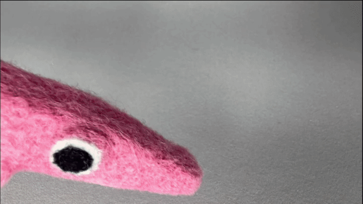 GIF eines nadelgefilzten Fantasiefisches